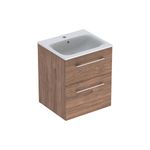Juego de lavabo para mueble serie Selnova Square, referencia 501.234.00.1 de Geberit. Nogal hickory / Melamina estructura madera